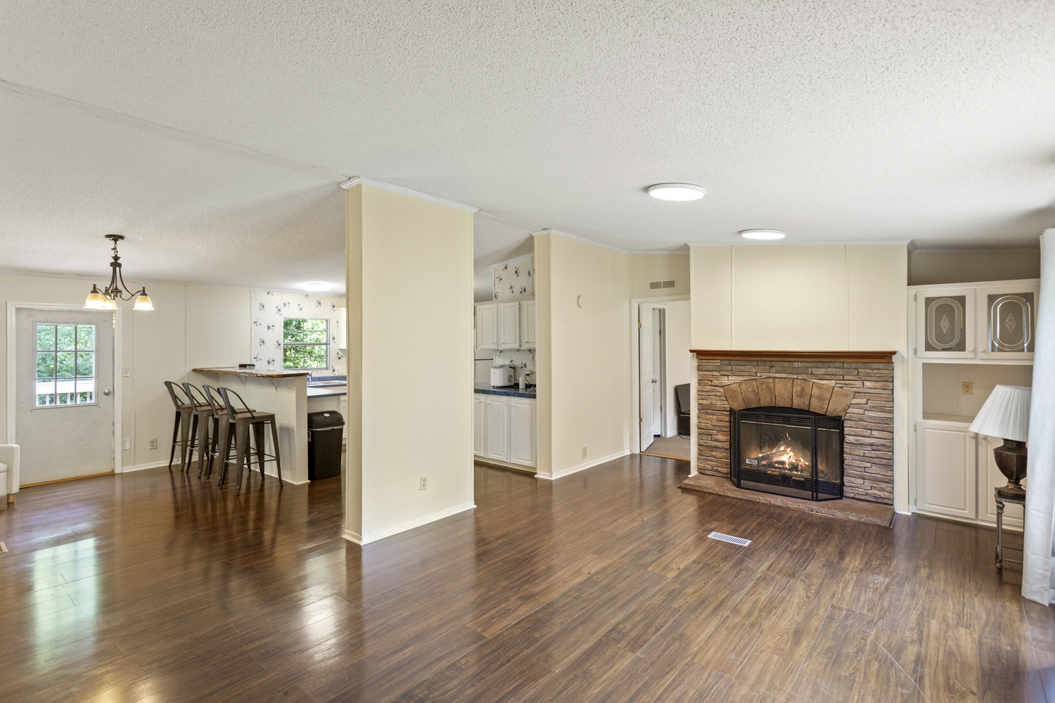 519 Singing Pines Road, Seneca SC Livingroom with wood burning fireplace